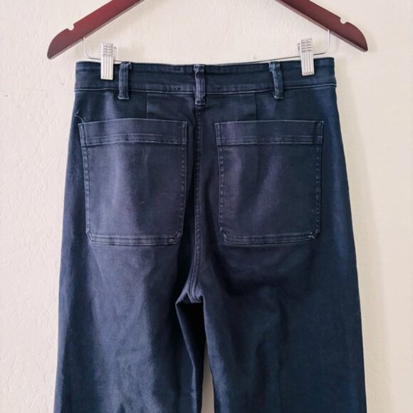 Everlane Women's Navy Flare Wide-Leg Crop Jeans Size 6 - Picture 5 of 6